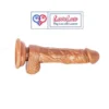 Wired remote control 7 inch vibrating dildo suction cup skin tone India by LoveLuxToys.com