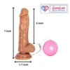 Wired remote control 7 inch vibrating dildo suction cup skin tone India by LoveLuxToys.com