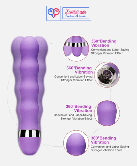 Ripple Dildo for Vaginal and Anal Dual Use Vibrator
