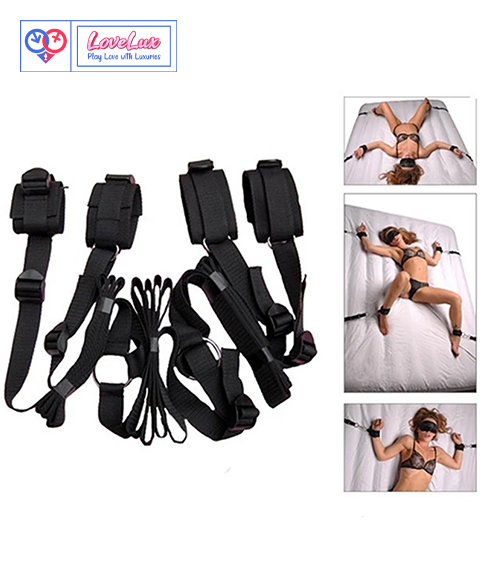 Couples Role Play Bed Restrain Cuff Set