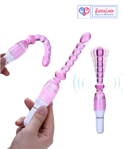 Long Anal Bead Jelly Vibrator for Women