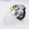 Male Chastity Lock Adult Sex Toy with Three Extended Pads for Adjusting The Distance Between The Cage and The Ring