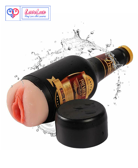 Portable Beer Bottle Pussy - Soft Real Vagina Masturbator for Men