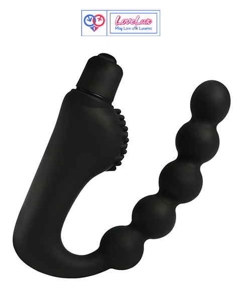 Vibrating Beads Butt Plug Vibrator Waterproof G-spot Stimulator Prostate Massager