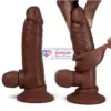 7 inch silicone dildo suction cup brown tone India By loveluxtoys
