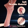 8 inch double hole penis sleeve realistic silicone penis sleeve India skin tone by LoveLuxToys