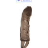 reusable silicone penis sleeve extender with ball ring design. Adds length, boosts confidence, and enhances performance black color India by LoveLuxToys.com