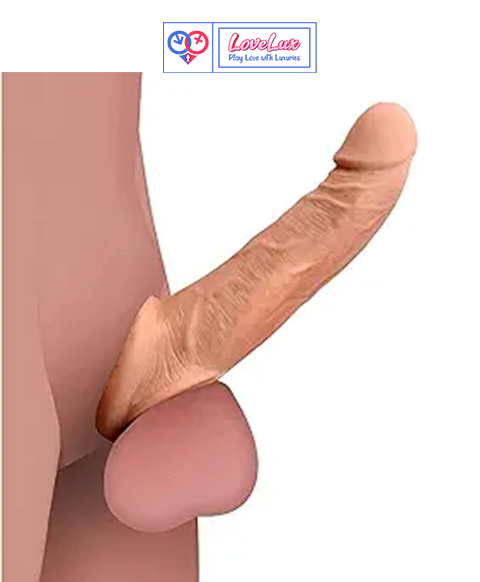 8 Inch Silicone Double Hole Penis Sleeve – Solid Tip Extender