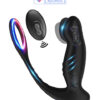 Wireless Remote Control Finger-Motion Wiggling Butt Plug Anal Vibrator Fingering Male Prostate Massager with Penis Cock Rings