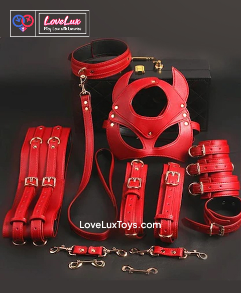 BDSM Bondage Set with Devil Mask - Premium Couples Kit