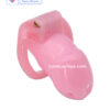 Male Chastity Cage, Pink Resin Breathable Adjustable Design with 4 Size Rings