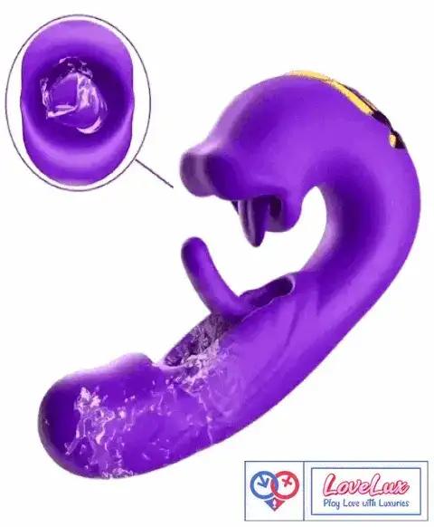 gspot flapping tongue clitoral vibrator india Mouth Shape Clit Vibrator with Flapping Tongue & G-Spot Mode by Loveluxtoys.com