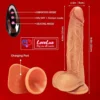4-in-1 Remote Control 9 inch Strap-On Dildo Thrusting, Vibrating, swinging, Heating Massager Flesh Tone India By LoveLuxToys