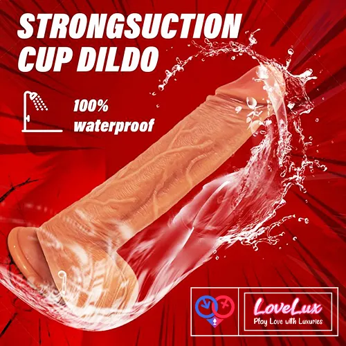 4-in-1 Remote Control 9 inch Strap-On Dildo Thrusting, Vibrating, swinging, Heating Massager Flesh Tone India By LoveLuxToys
