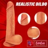 4-in-1 Remote Control 9 inch Strap-On Dildo Thrusting, Vibrating, swinging, Heating Massager Flesh Tone India By LoveLuxToys