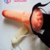 7 inch Realistic Vibrating Hollow Strap-on Dildo with Attached Vagina adjustable belt Flesh Tone in India by LoveLuxToys