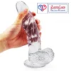 8 inch transparent silicone strap on dildo with balls soft flexible India By LoveLuxToys