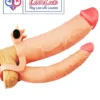 Add 3 inch Vibrating Double Penis Sleeve Anal, virginia Dildo in Flesh Tone India by LoveLuxToys