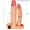 Add 3 inch Vibrating Double Penis Sleeve Anal, virginia Dildo in Flesh Tone India by LoveLuxToys