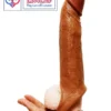 7 inch silicone penis extender sleeve brown India By LoveLuxToys