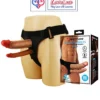 Pretty Love Hollow Strap-On Double Dildo Adjustable Harness Belt skin tone India by LoveLuxToys