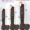 10 inch remote control thrusting vibrating heated silicone dildo Black Color India by LoveLuxToys