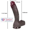 11 Inch Extra Long huge Realistic Strap-On Dildo Black Silicone India by LoveLuxToys