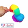 8 inch rainbow silicone strap on dildo with balls soft flexible India By LoveLuxToys