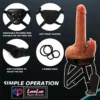 Automatic Thrusting Heated Vibrating Dildo with Licking Tongue 9 inch Strap-on dildo skin tone India by LoveLuxToys