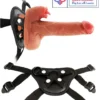 Automatic Thrusting Heated Vibrating Dildo with Licking Tongue 9 inch Strap-on dildo skin tone India by LoveLuxToys