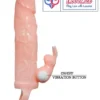 vibrating penis sleeve with rabbit stimulator vibrating Flesh tone India By LoveLuxToys