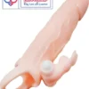 vibrating penis sleeve with rabbit stimulator vibrating Flesh tone India By LoveLuxToys