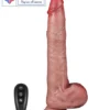 inch thrusting dildo with heating, vibrating, and remote control functions skin tone India by LoveLuxToys.com