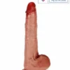inch thrusting dildo with heating, vibrating, and remote control functions skin tone India by LoveLuxToys.com