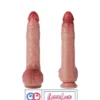 inch thrusting dildo with heating, vibrating, and remote control functions skin tone India by LoveLuxToys.com