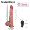 inch thrusting dildo with heating, vibrating, and remote control functions skin tone India by LoveLuxToys.com
