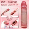 8 inch silicone penis sleeve reusable enlarger extender for men. Soft, stretchy, and comfortable for enhanced performance skin tone India By loveluxtoys Penis Sleeve India