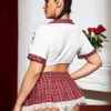 HotTouch Babydoll Lingerie – Checkered Pattern Set for Romantic Evenings