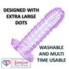 Pink crystal condom made from soft, skin-friendly silicone. Washable, reusable, and extra dotted for enhanced pleasure.