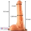10 inch silicone horse dildo in India. Skin tone design with strong suction base for stable use India Loveluxtoys