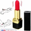 Lipstick Shaped Powerful Portable Vibrator Massager Red Color LoveLuxToys