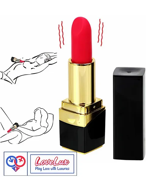Lipstick Shaped Powerful Portable Vibrator Massager Red Color LoveLuxToys
