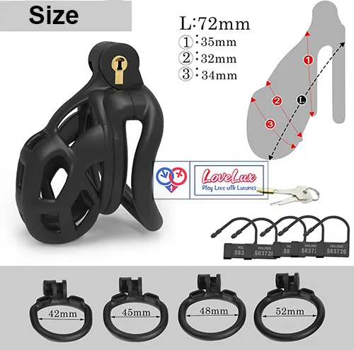 cobra style 3D chastity cage for men with hollow lightweight locking design LOVEluxtoys.com