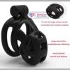 cobra style 3D chastity cage for men with hollow lightweight locking design LOVEluxtoys.com
