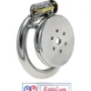 flat stainless steel chastity cage for men. cock cage Durable, secure, and comfortable for long term wear. Loveluxtoys.com