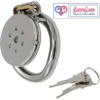 flat stainless steel chastity cage for men. cock cage Durable, secure, and comfortable for long term wear. Loveluxtoys.com