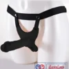 realistic hollow strap on dildo in black with wearable silicone sleeve design. Comfortable, body-safe, and secure fit India By besharamtoys.com