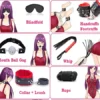 7 piece BDSM bondage kit restraint set for couples. Safe, comfortable, and beginner friendly for consensual adult play handcuffs, footcuffs, blindfold, ball gag, whip, collar, rope