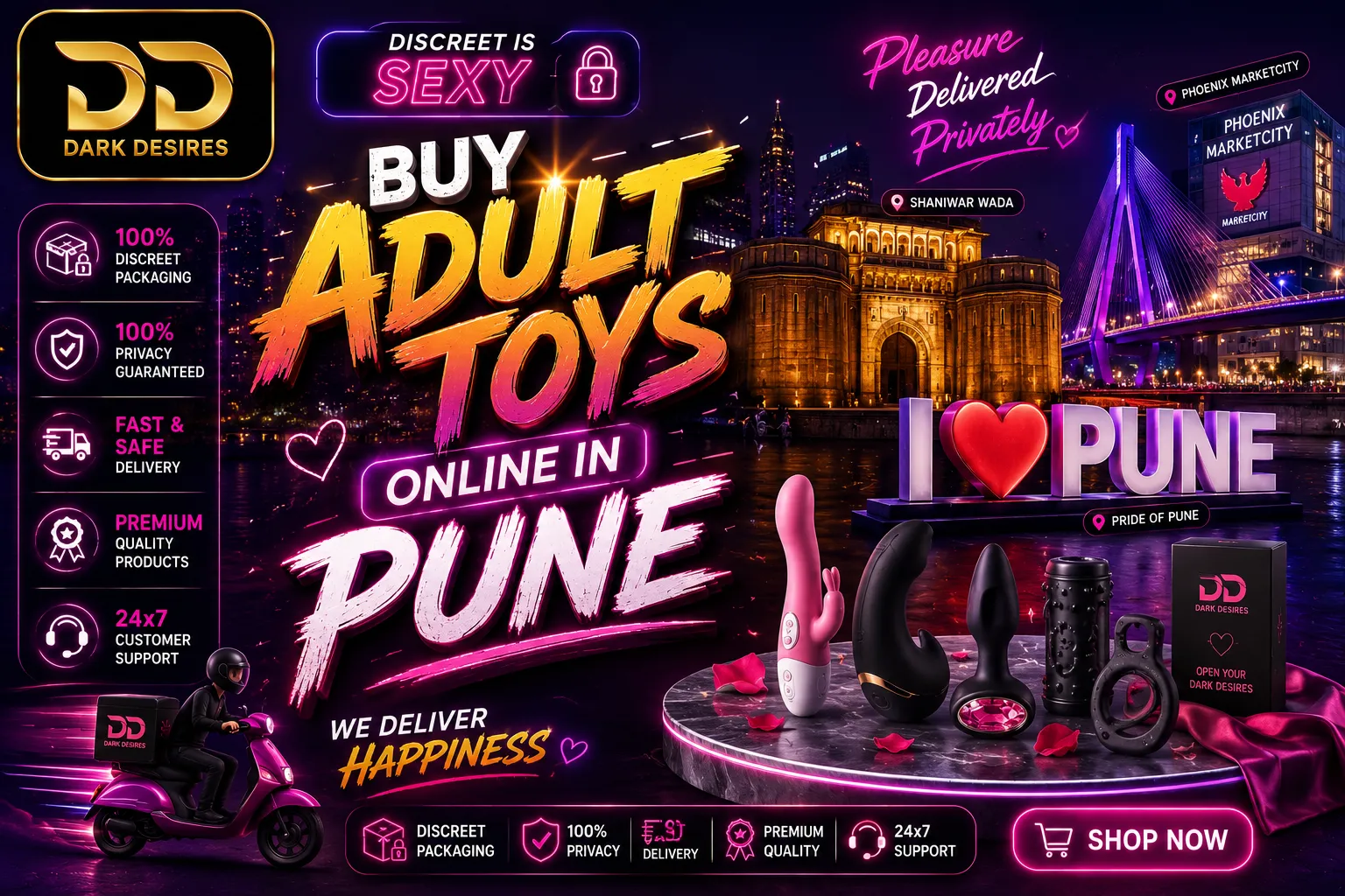 Looking for premium sex toys in Pune? Find top-rated adult toys for men, women, and couples with private shopping and fast doorstep delivery. LoveLuxToys