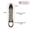 reusable silicone penis sleeve extender with vibration and ball ring design. Adds length, boosts confidence, and enhances performance black color India by LoveLuxToys.com